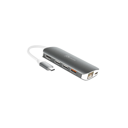 J5Create USB-C Type-C to HDMI 4K / USB 3.0 / SD & microSD Card Reader / Gigabit Ethernet 9-in-1 JCD383